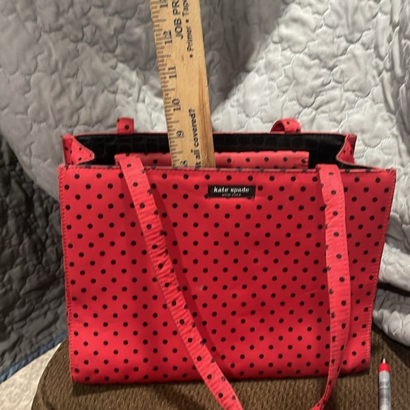 Kate Spade purse red with black polka dots. Very cute ๐ - Picture 8 of 9